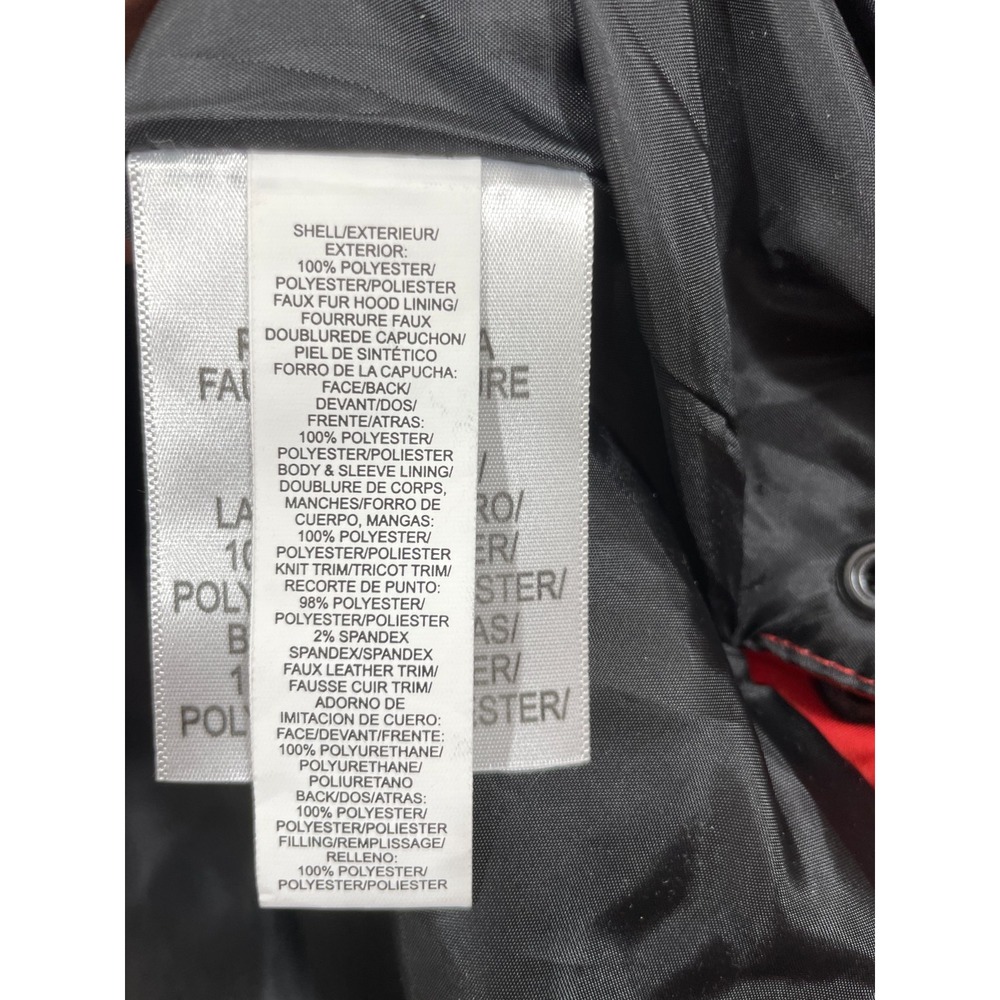 Lucky Brand Women's Small Parka Long Puffer Coat in Red Hooded Insulated - Picture 11 of 15